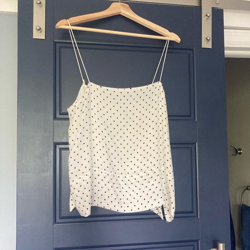 Everlane Polka Dot Cami in White / Black Dot